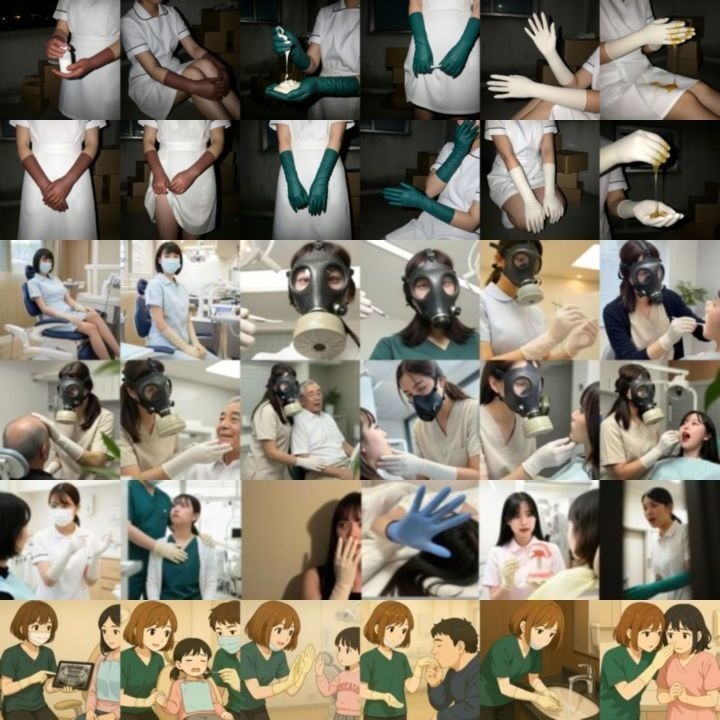 ゴム手袋×歯科衛生士(画像+映像)