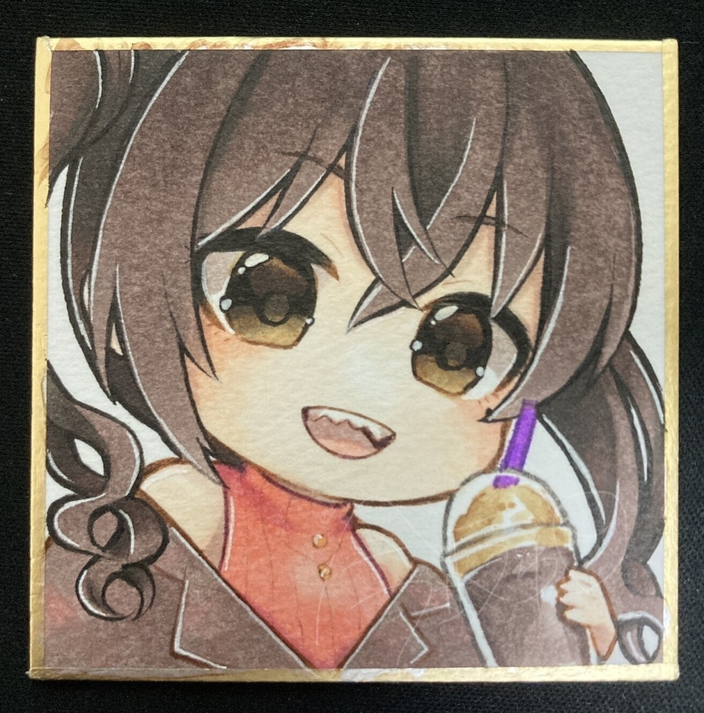 【手描き色紙】デレマス/砂塚あきら[ポップ・スウィート・ポップ(特訓前)]