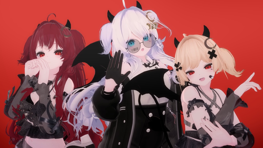 外付けサイドツインテールと小悪魔セット