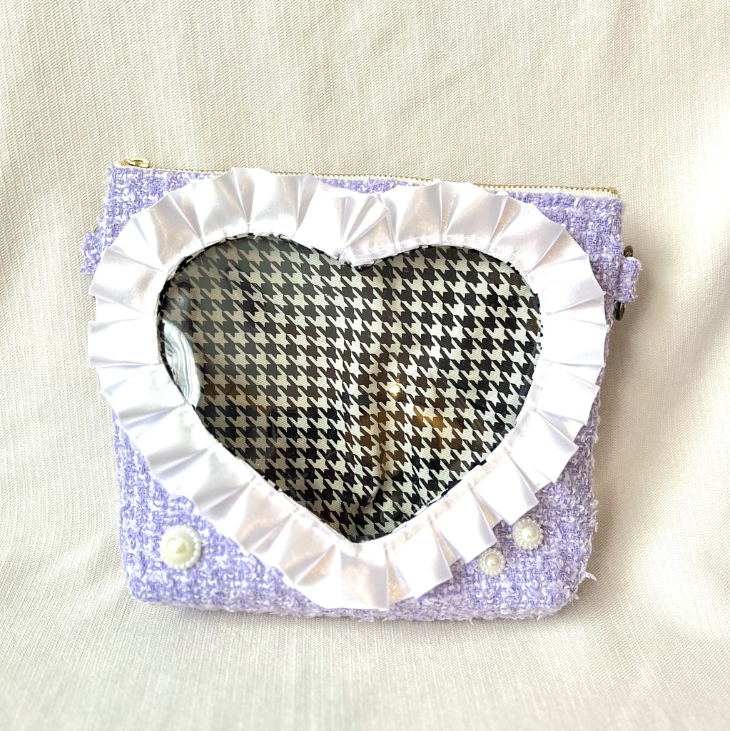 フリルハートポーチ（purple）