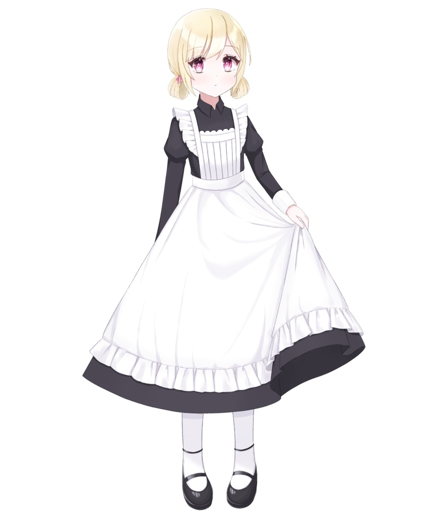 【フリー素材】立ち絵素材11 金髪メイドの少女【表情22種】