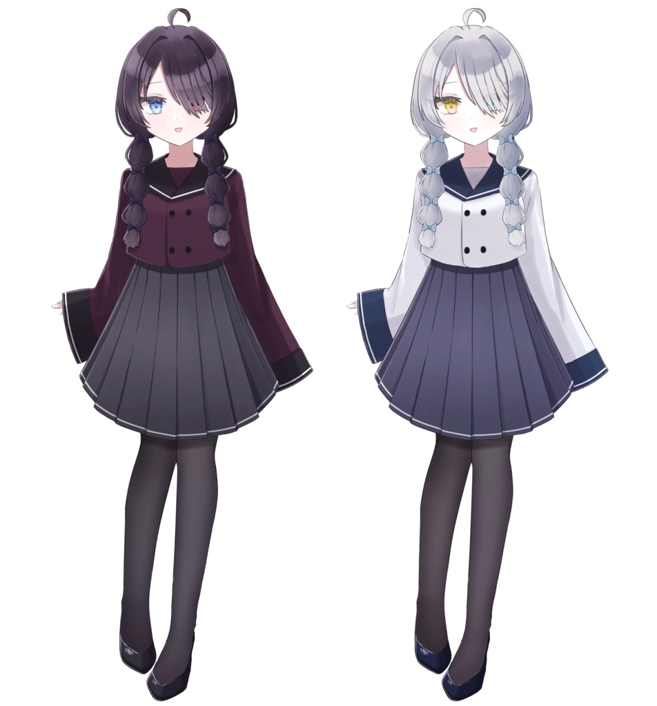 【フリー素材】立ち絵素材12 セーラー服の少女【表情20種】