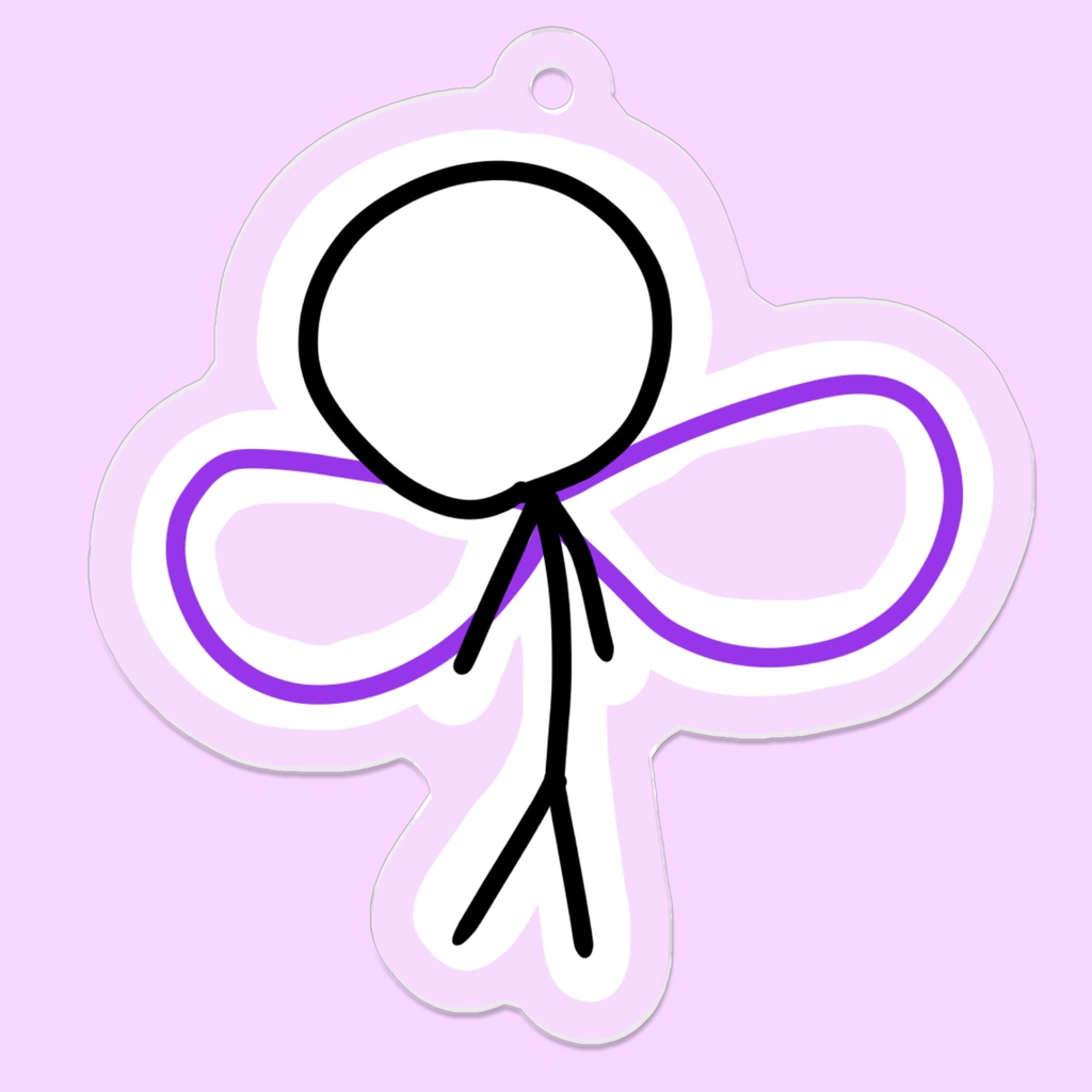 羽付き棒人間のアクリルキーホルダー