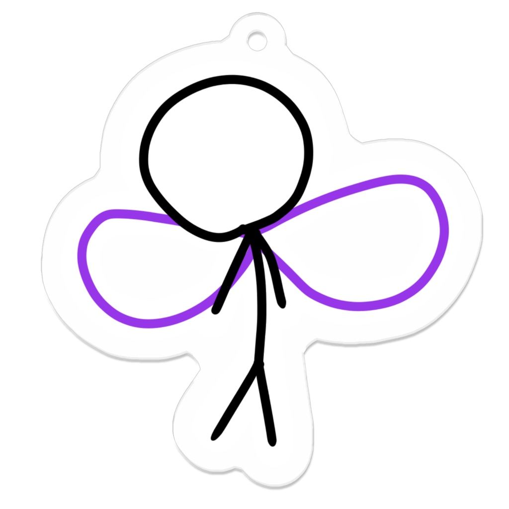 羽付き棒人間のアクリルキーホルダー