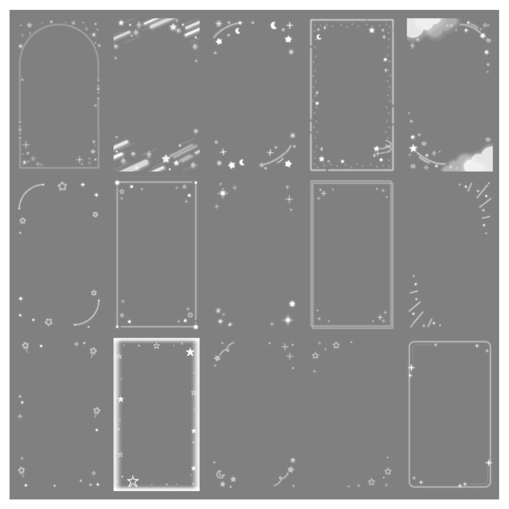 【100種】星9:16フレームセット