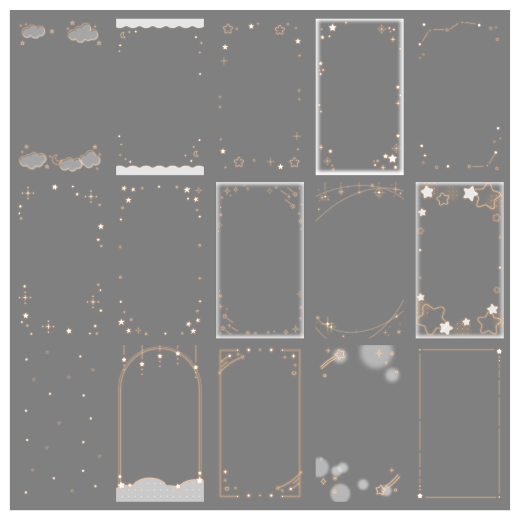 【100種】星9:16フレームセット