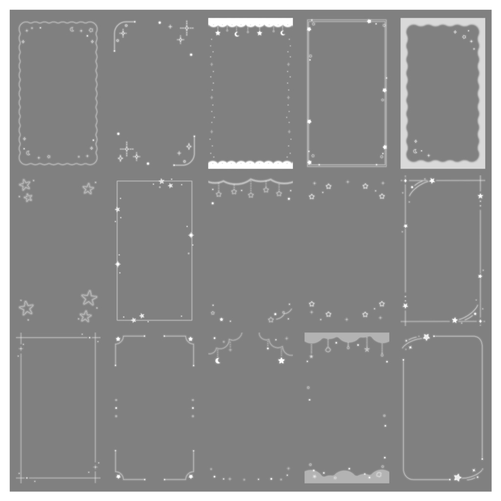 【100種】星9:16フレームセット