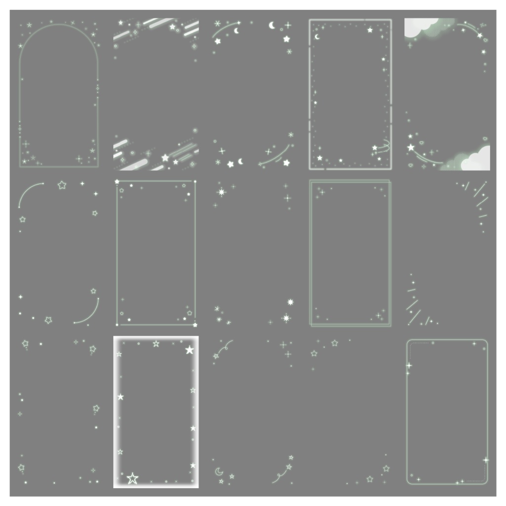 【100種】星9:16フレームセット