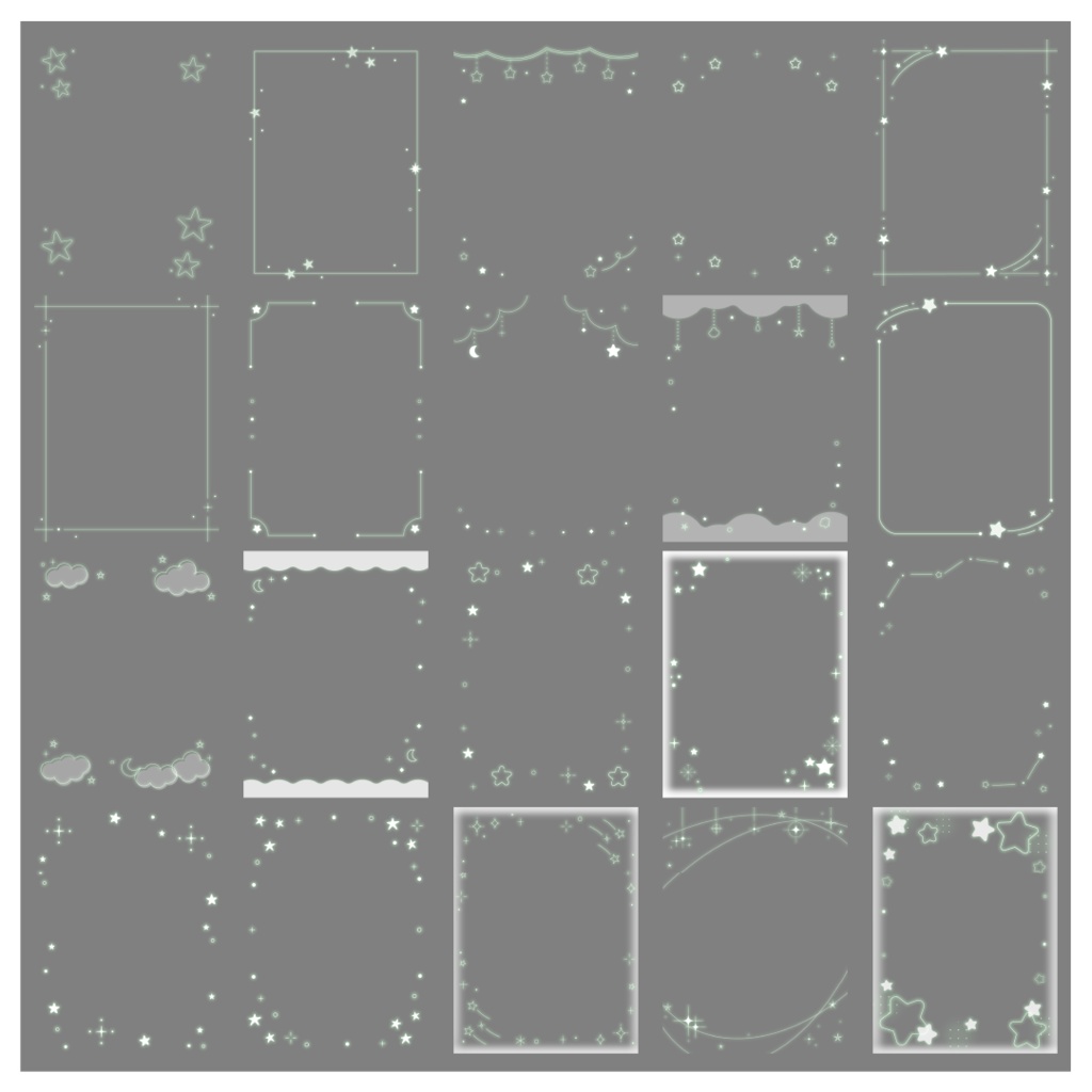 【100種】星3:4フレームセット