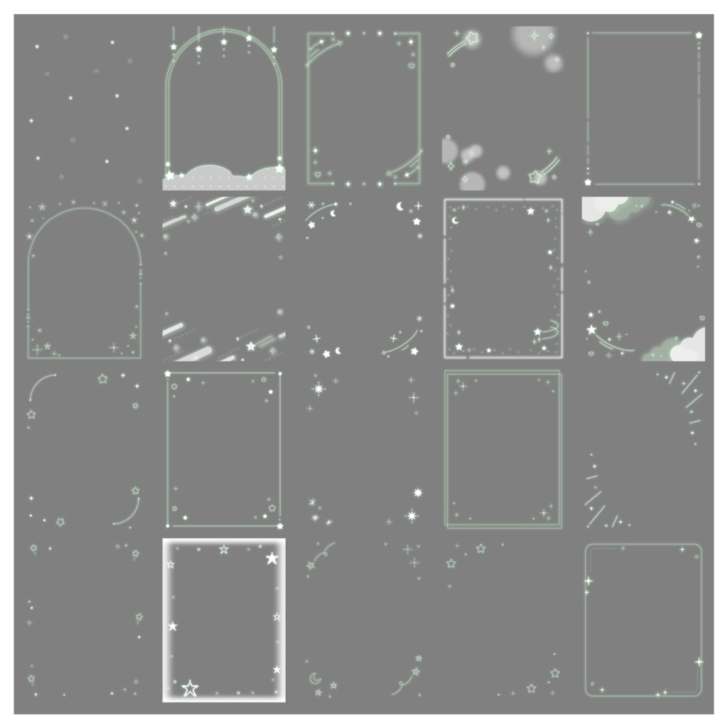 【100種】星3:4フレームセット