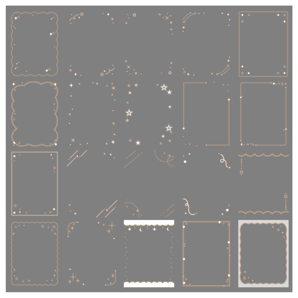 【100種】星3:4フレームセット