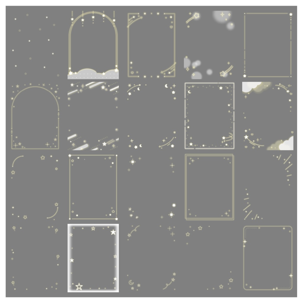 【100種】星3:4フレームセット