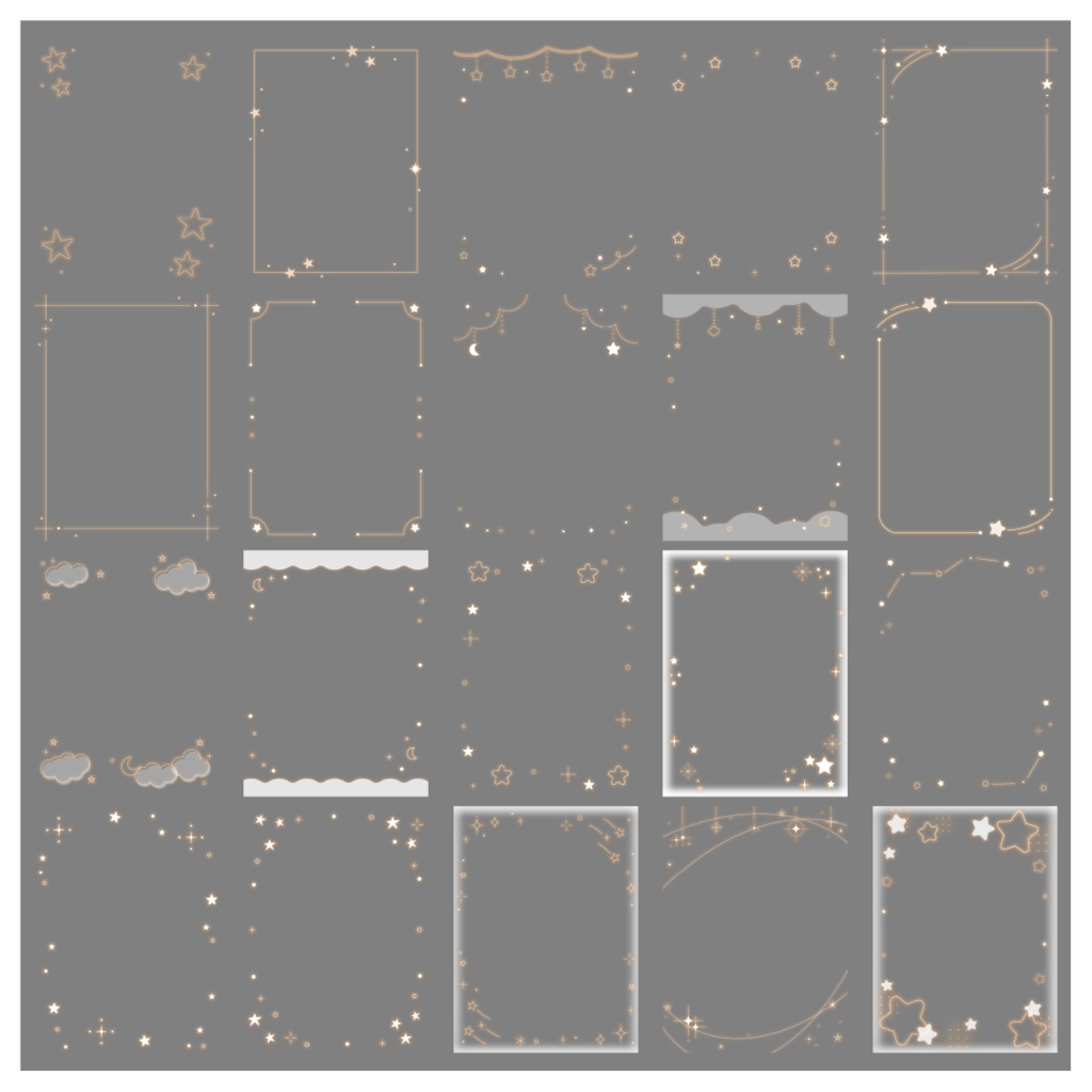【100種】星3:4フレームセット