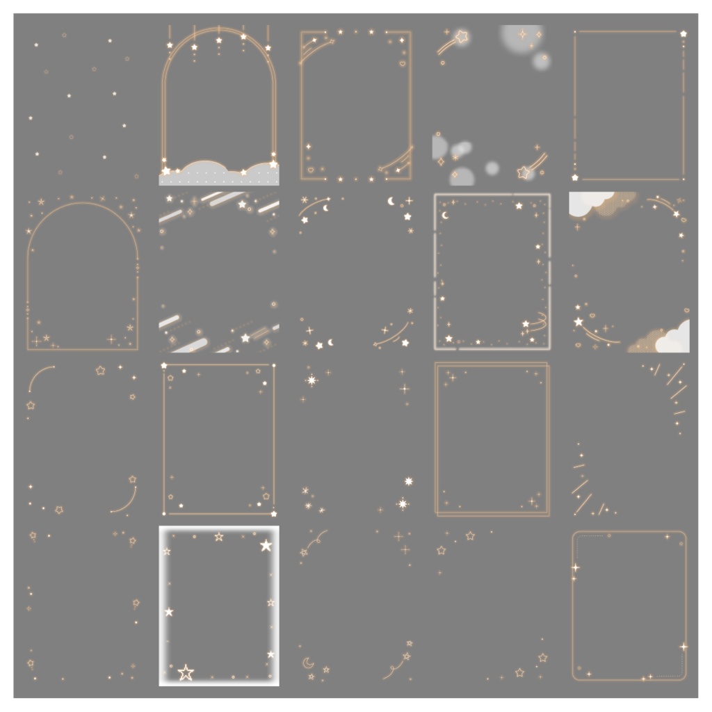 【100種】星3:4フレームセット