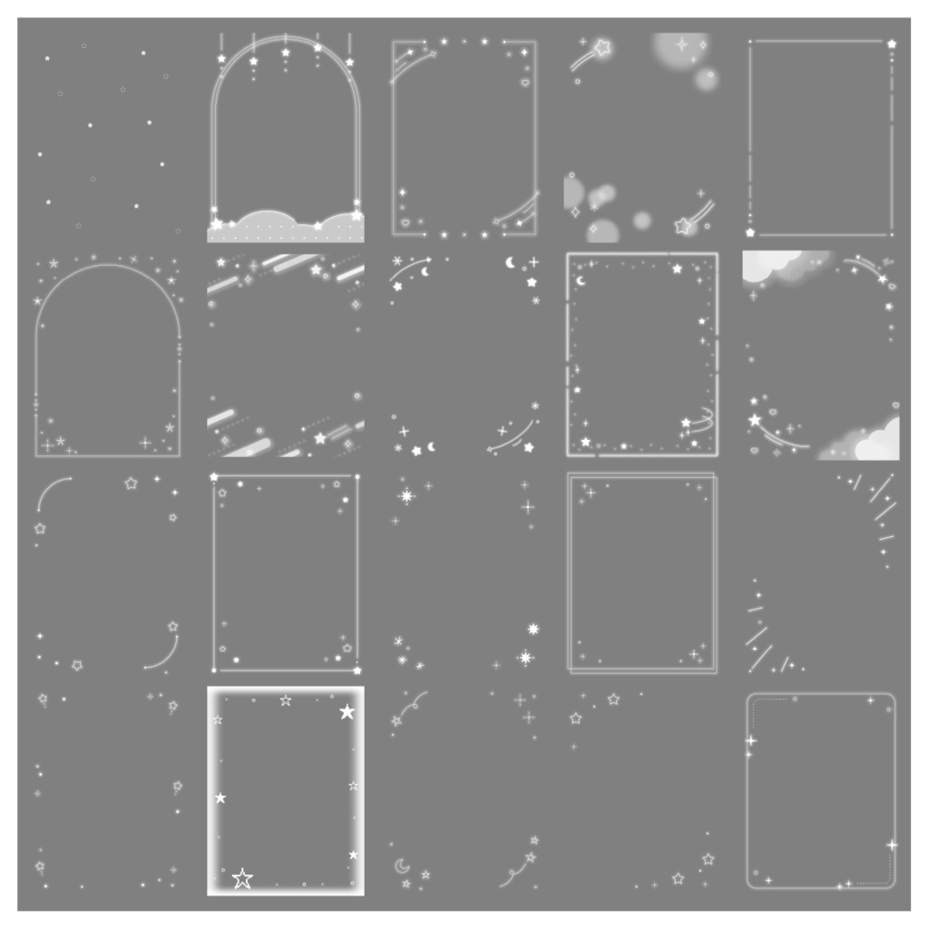 【100種】星3:4フレームセット