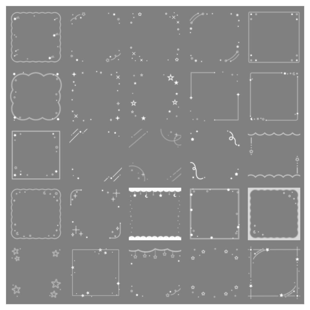 【100種】星1:1フレームセット