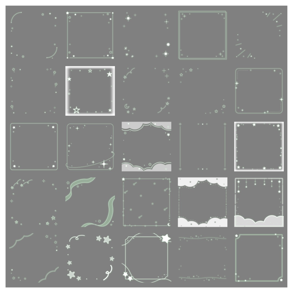 【100種】星1:1フレームセット