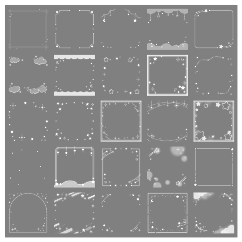 【100種】星1:1フレームセット