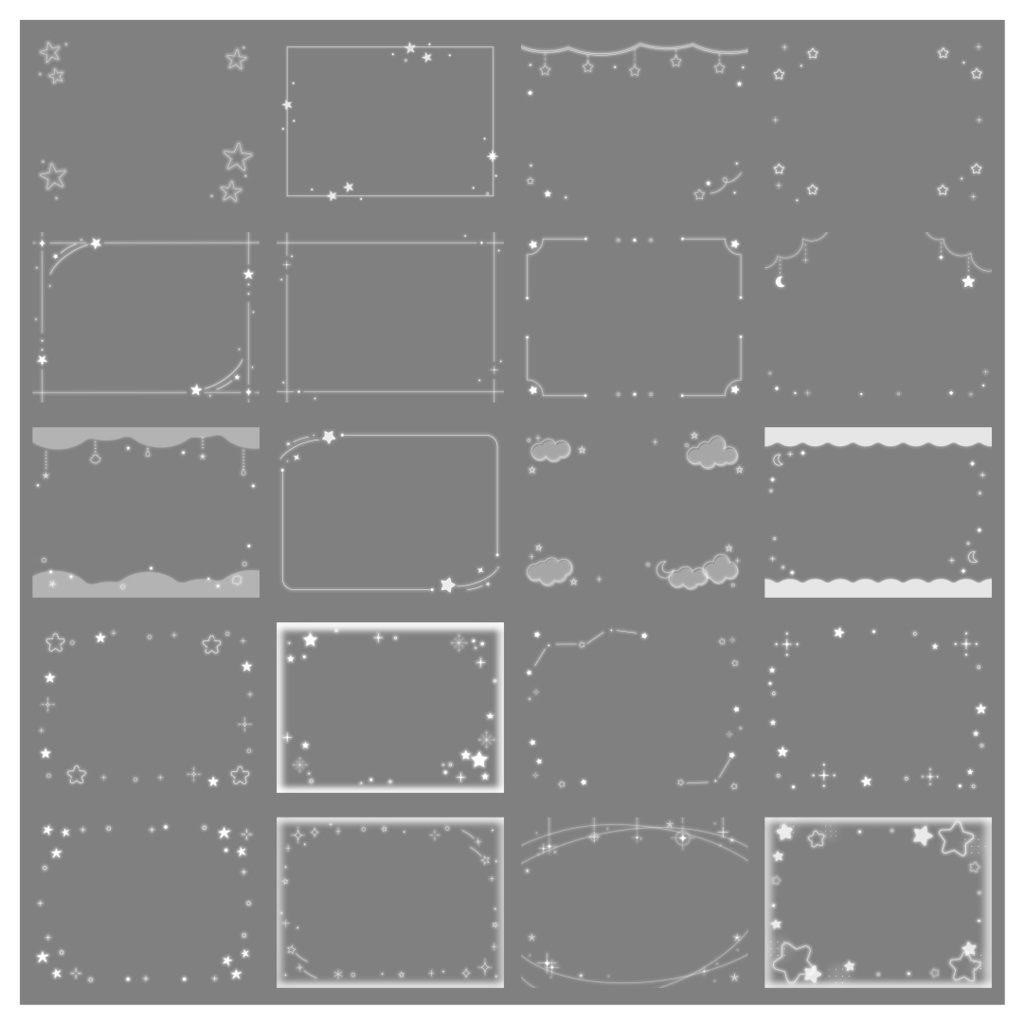 【100種】星4:3フレームセット