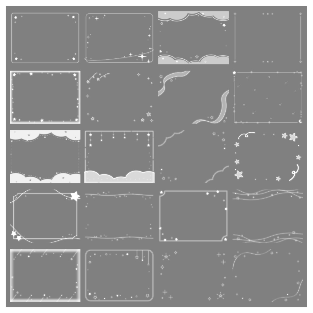 【100種】星4:3フレームセット