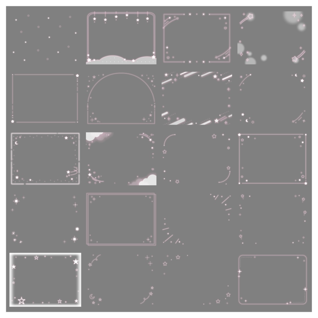 【100種】星4:3フレームセット