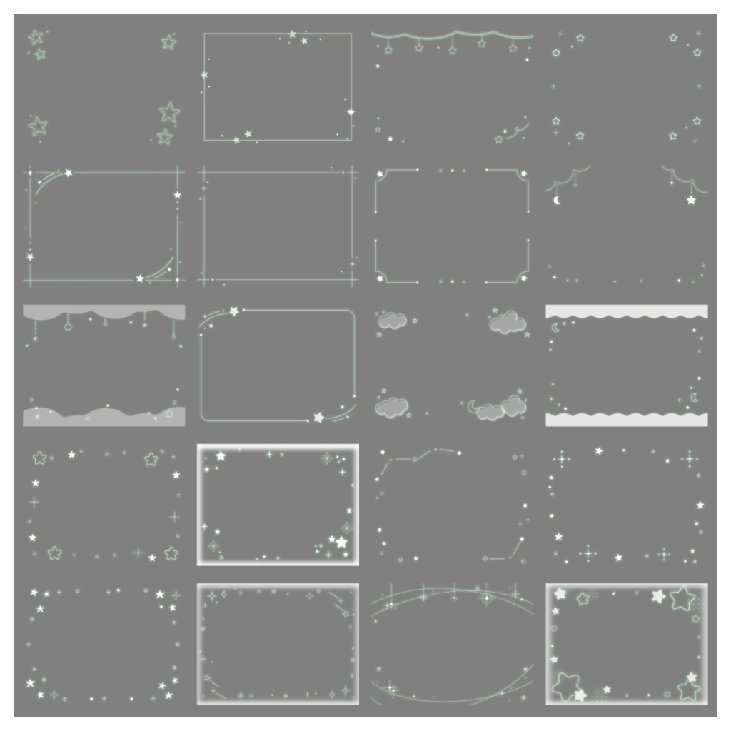 【100種】星4:3フレームセット