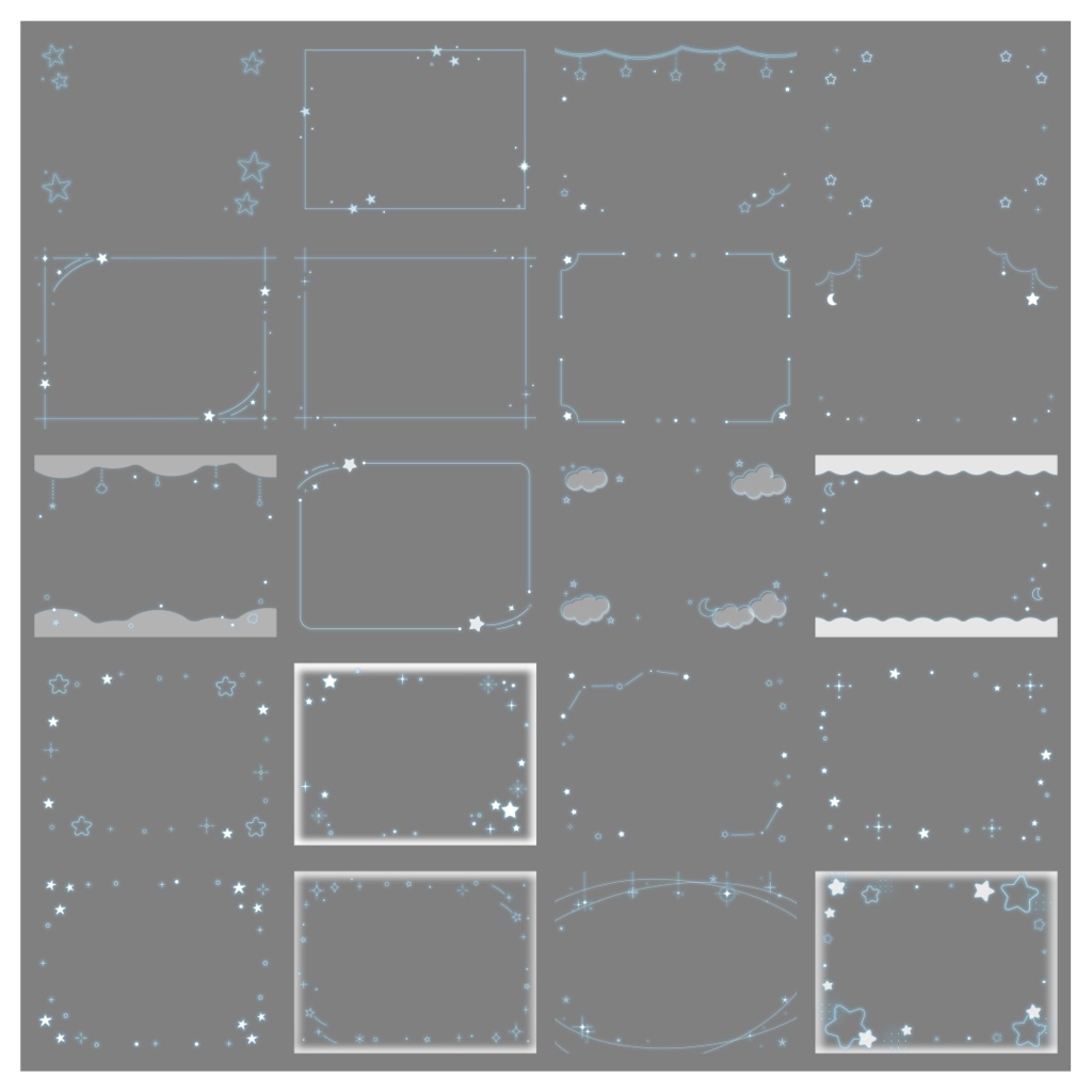 【100種】星4:3フレームセット