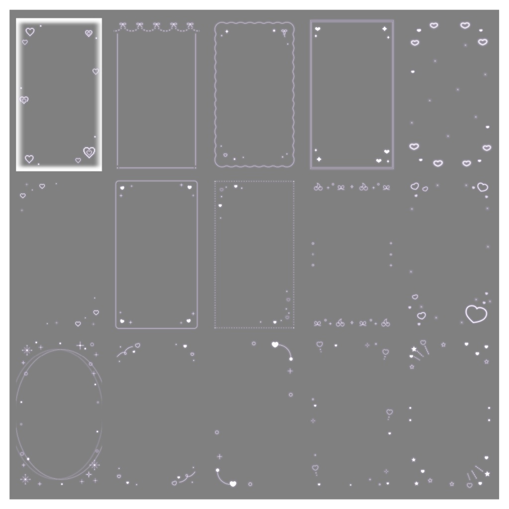 【100種】ハートリボン9:16フレームセット