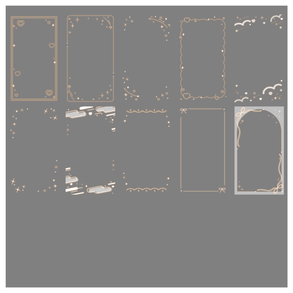 【100種】ハートリボン9:16フレームセット