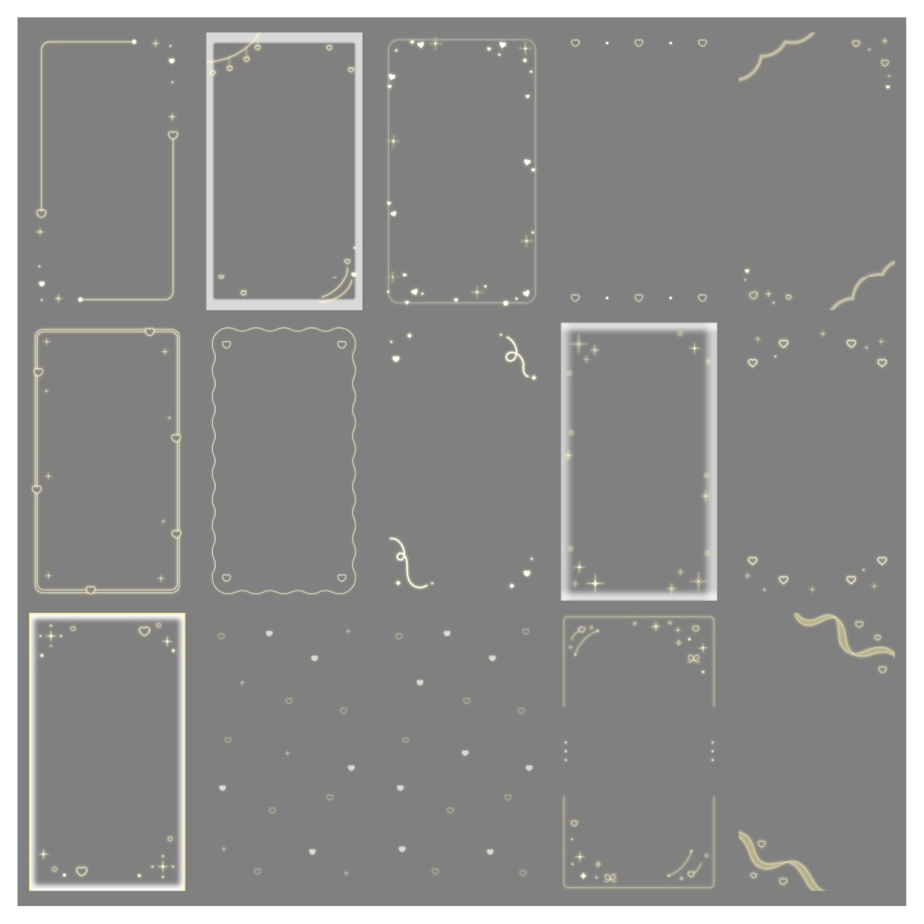 【100種】ハートリボン9:16フレームセット