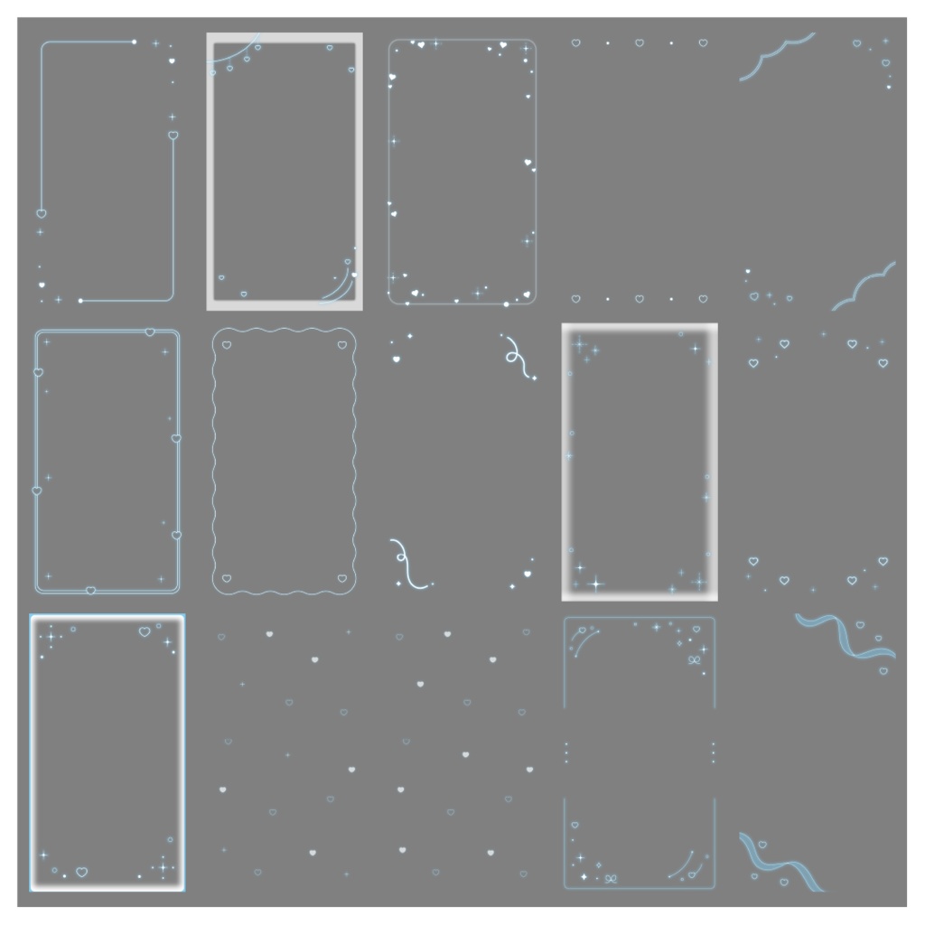 【100種】ハートリボン9:16フレームセット