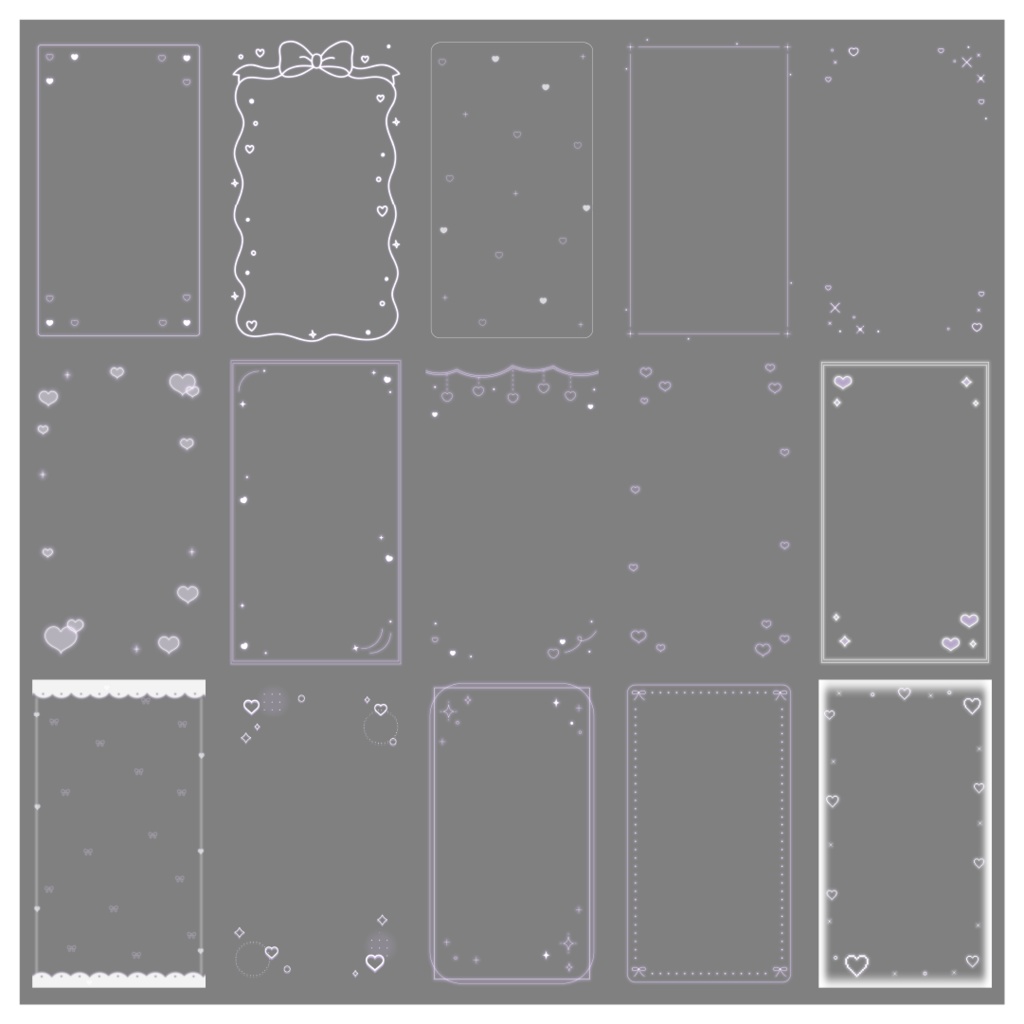 【100種】ハートリボン9:16フレームセット