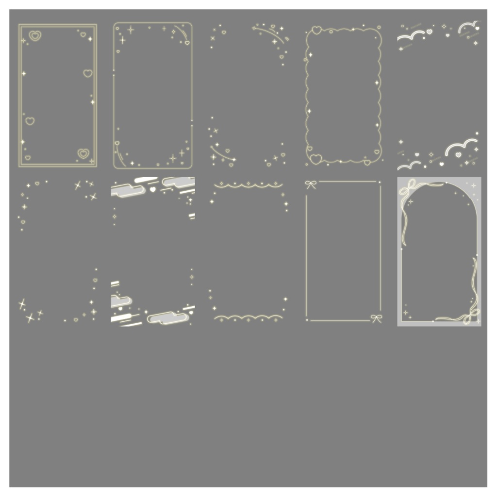 【100種】ハートリボン9:16フレームセット