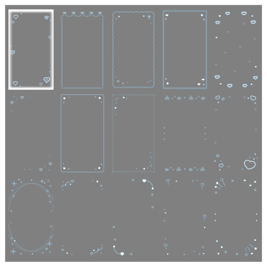 【100種】ハートリボン9:16フレームセット