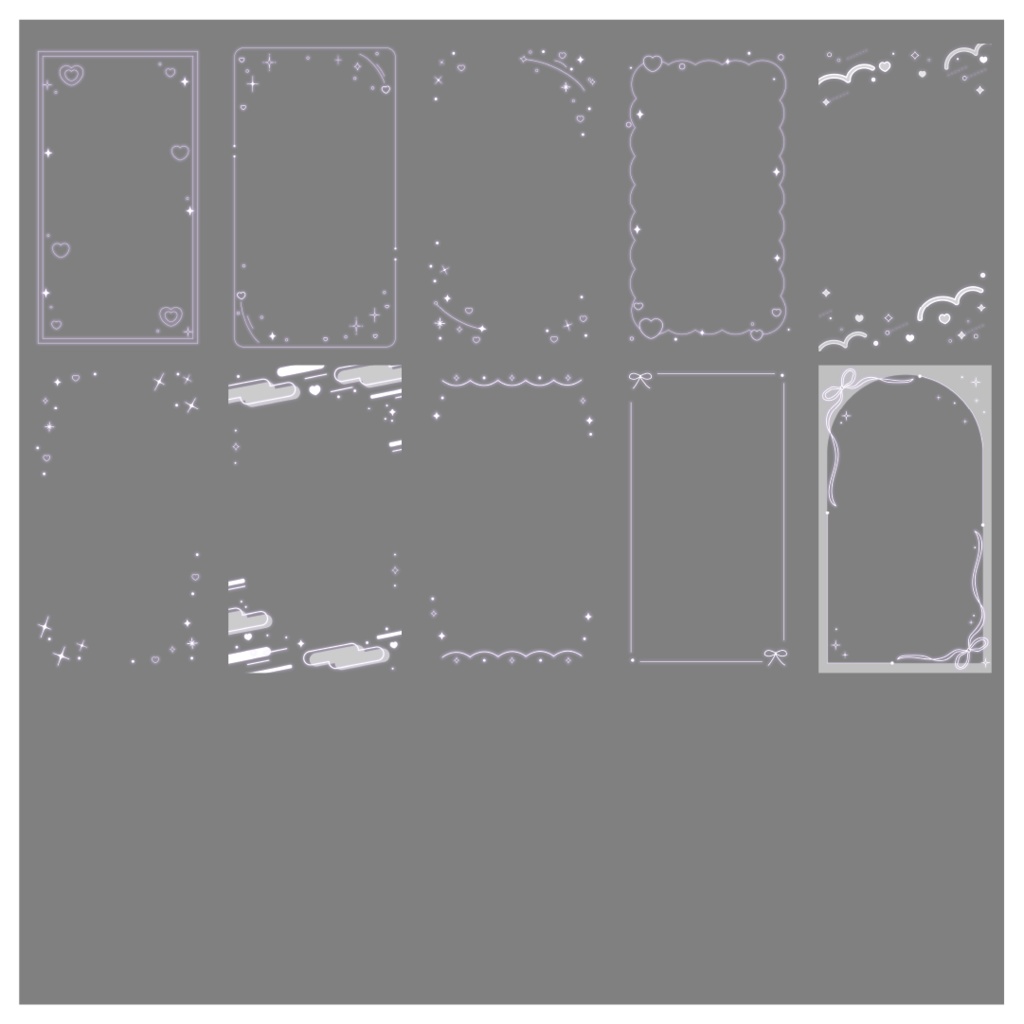 【100種】ハートリボン9:16フレームセット