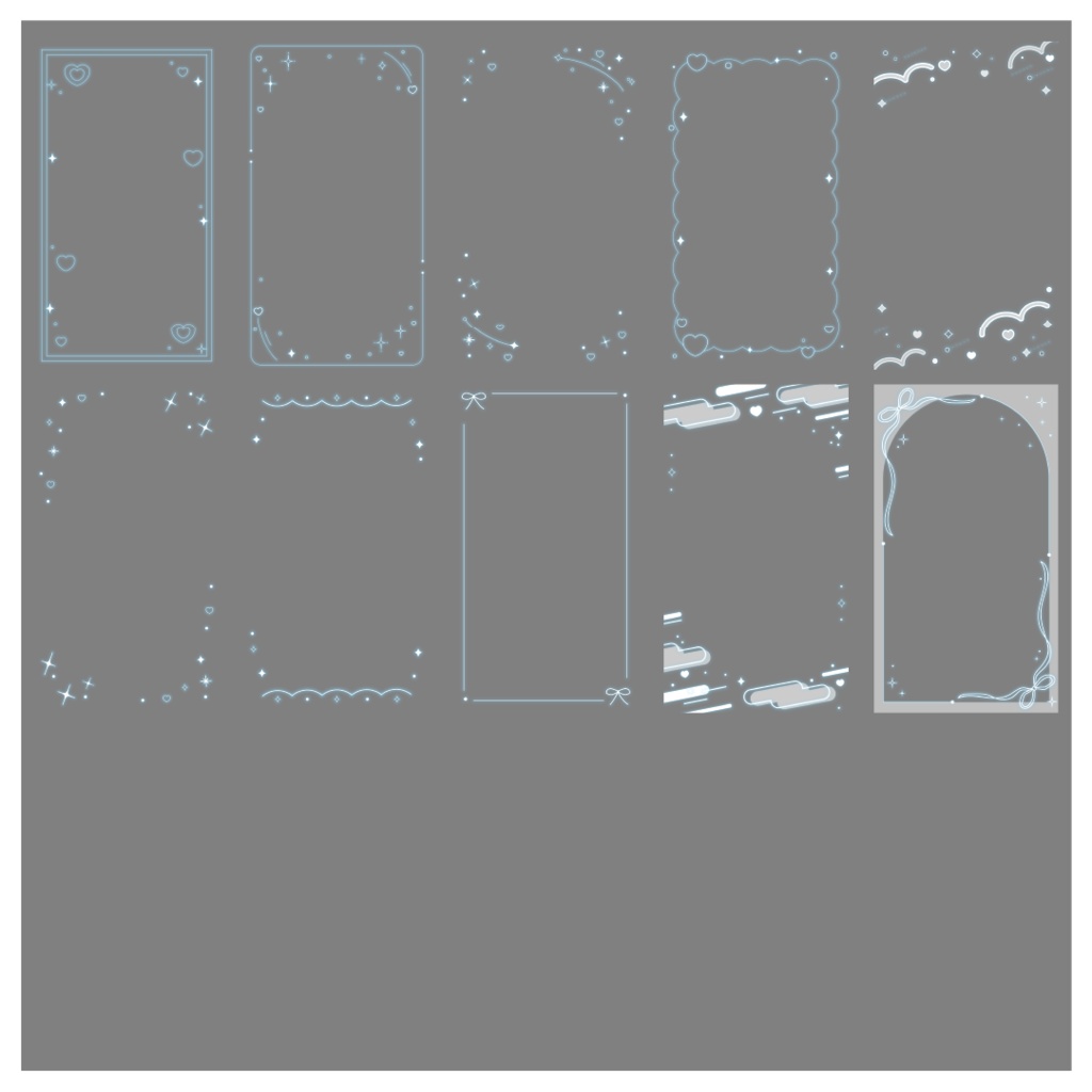 【100種】ハートリボン9:16フレームセット