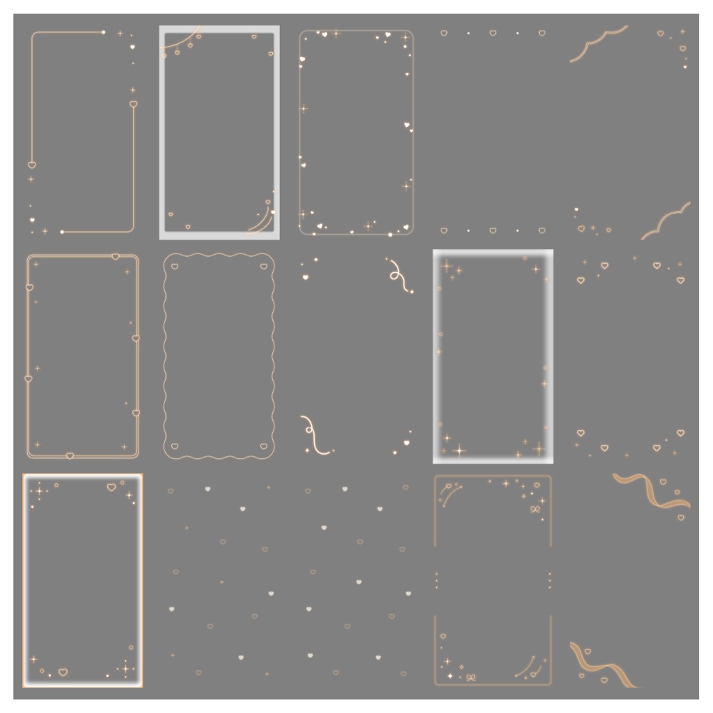 【100種】ハートリボン9:16フレームセット