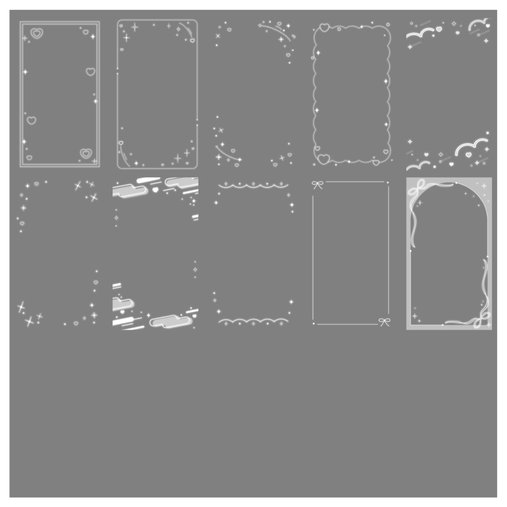 【100種】ハートリボン9:16フレームセット