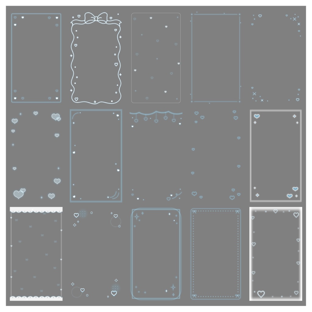 【100種】ハートリボン9:16フレームセット