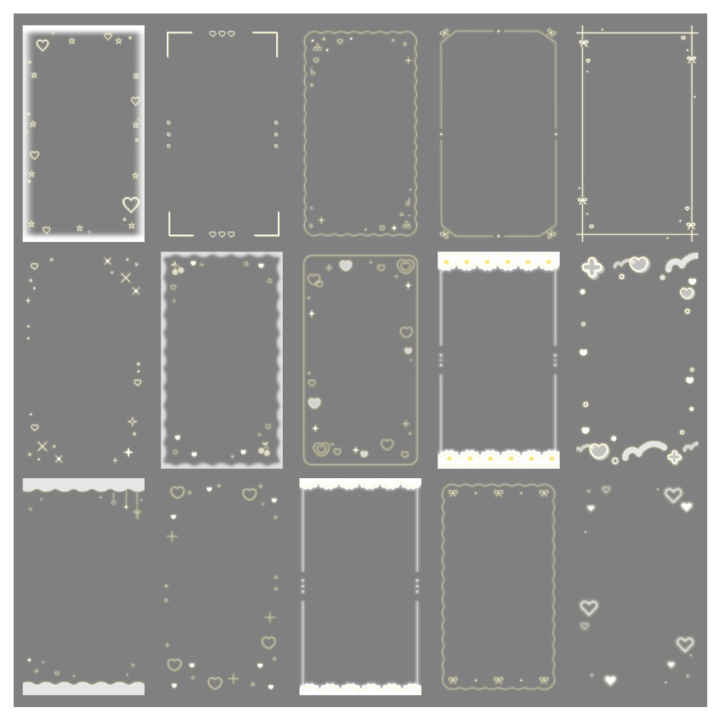 【100種】ハートリボン9:16フレームセット