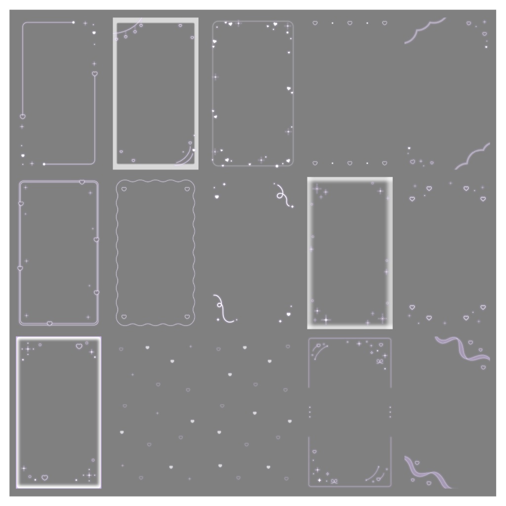 【100種】ハートリボン9:16フレームセット