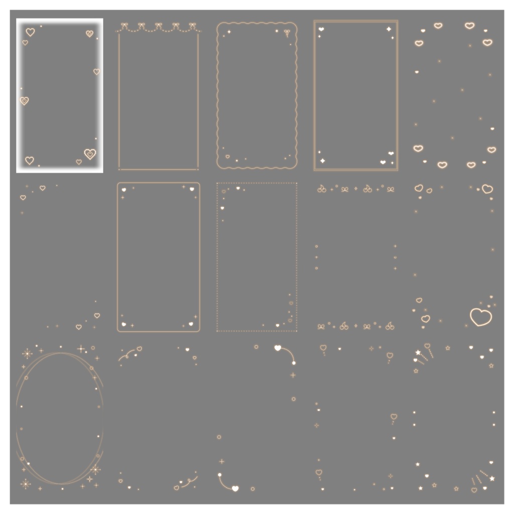 【100種】ハートリボン9:16フレームセット