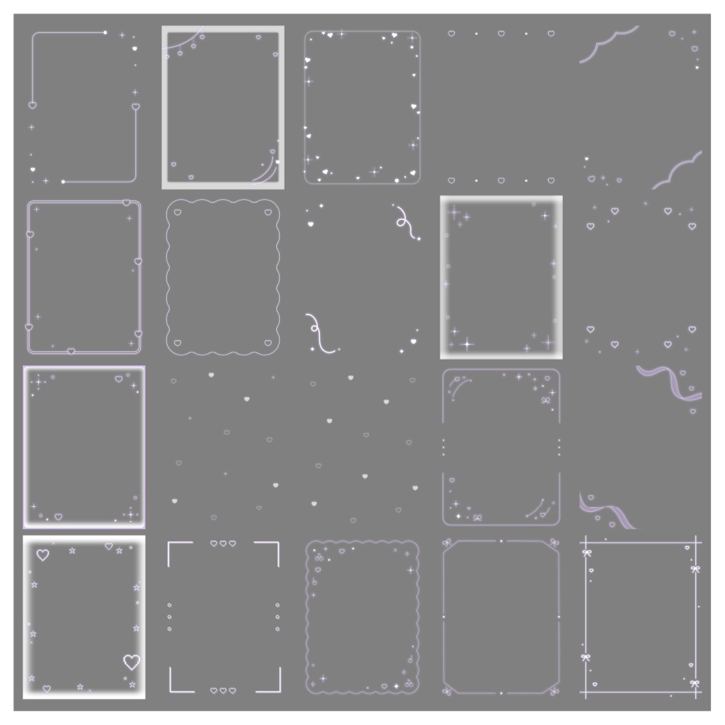 【100種】ハートリボン3:4フレームセット