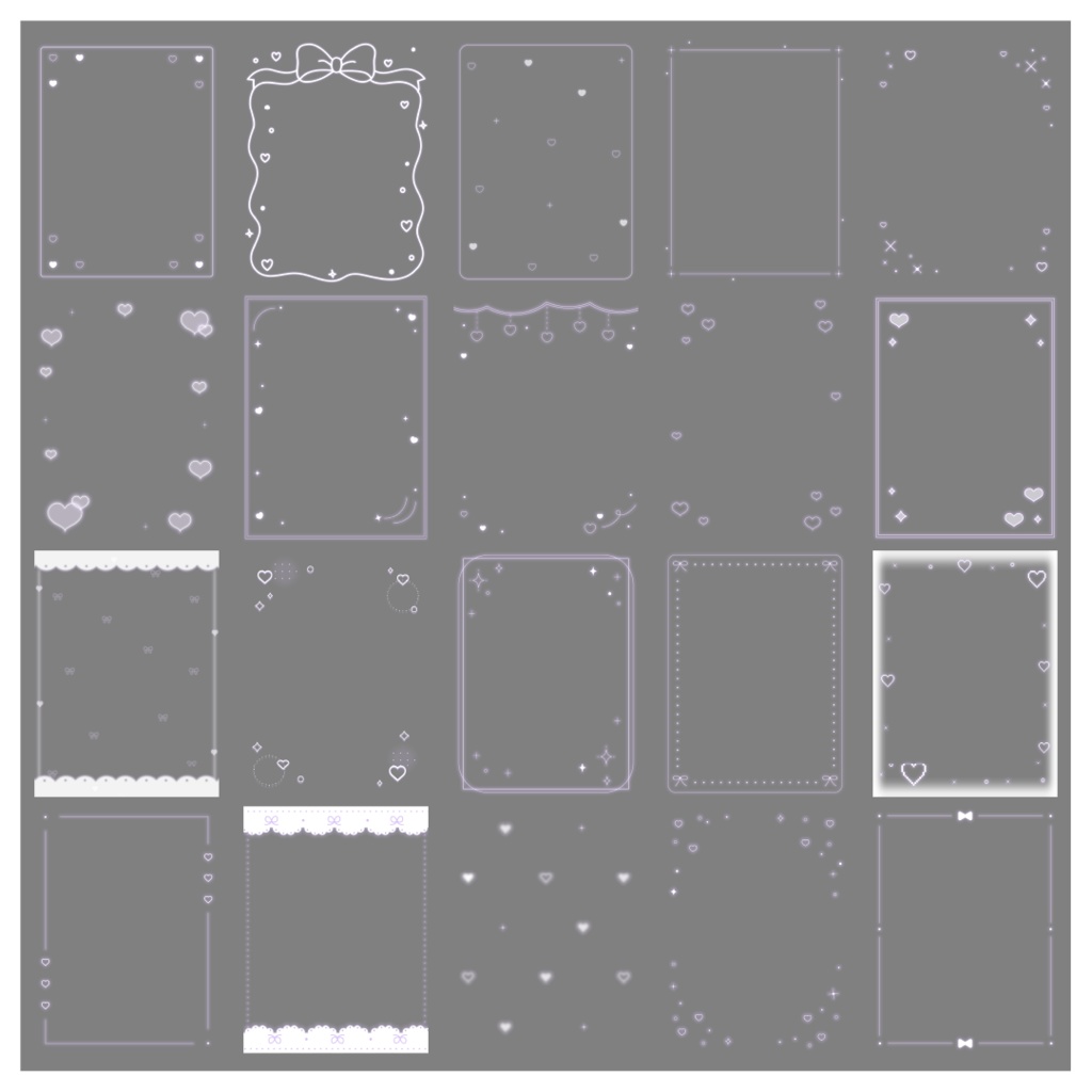 【100種】ハートリボン3:4フレームセット