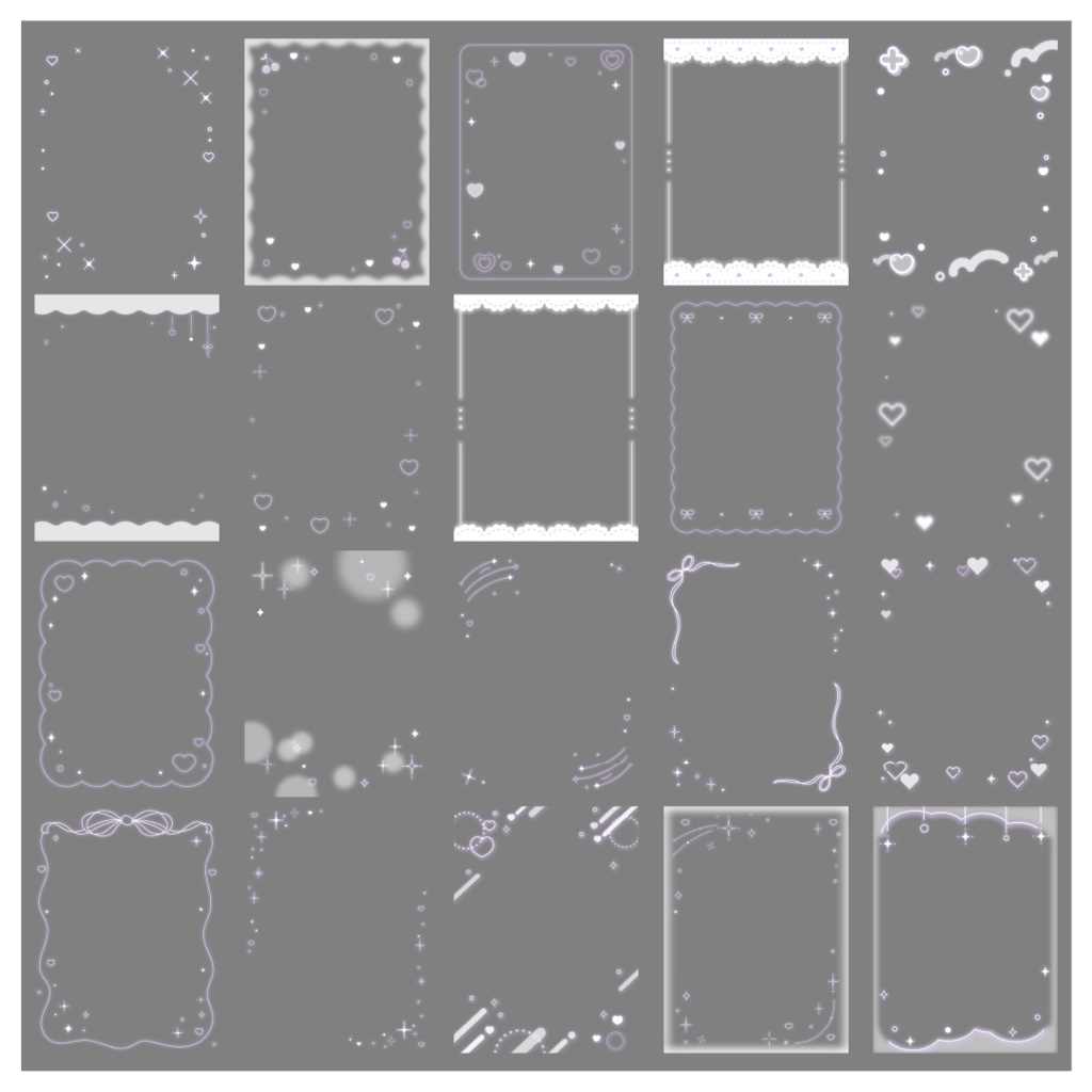 【100種】ハートリボン3:4フレームセット