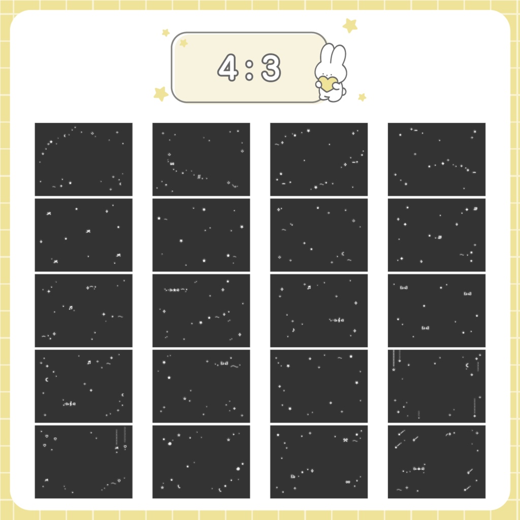 全面キラキラフレーム・スタンプ