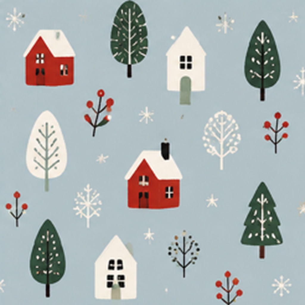 北欧風クリスマス|シームレスデジタルペーパー 6枚セット|Christmas Patterns