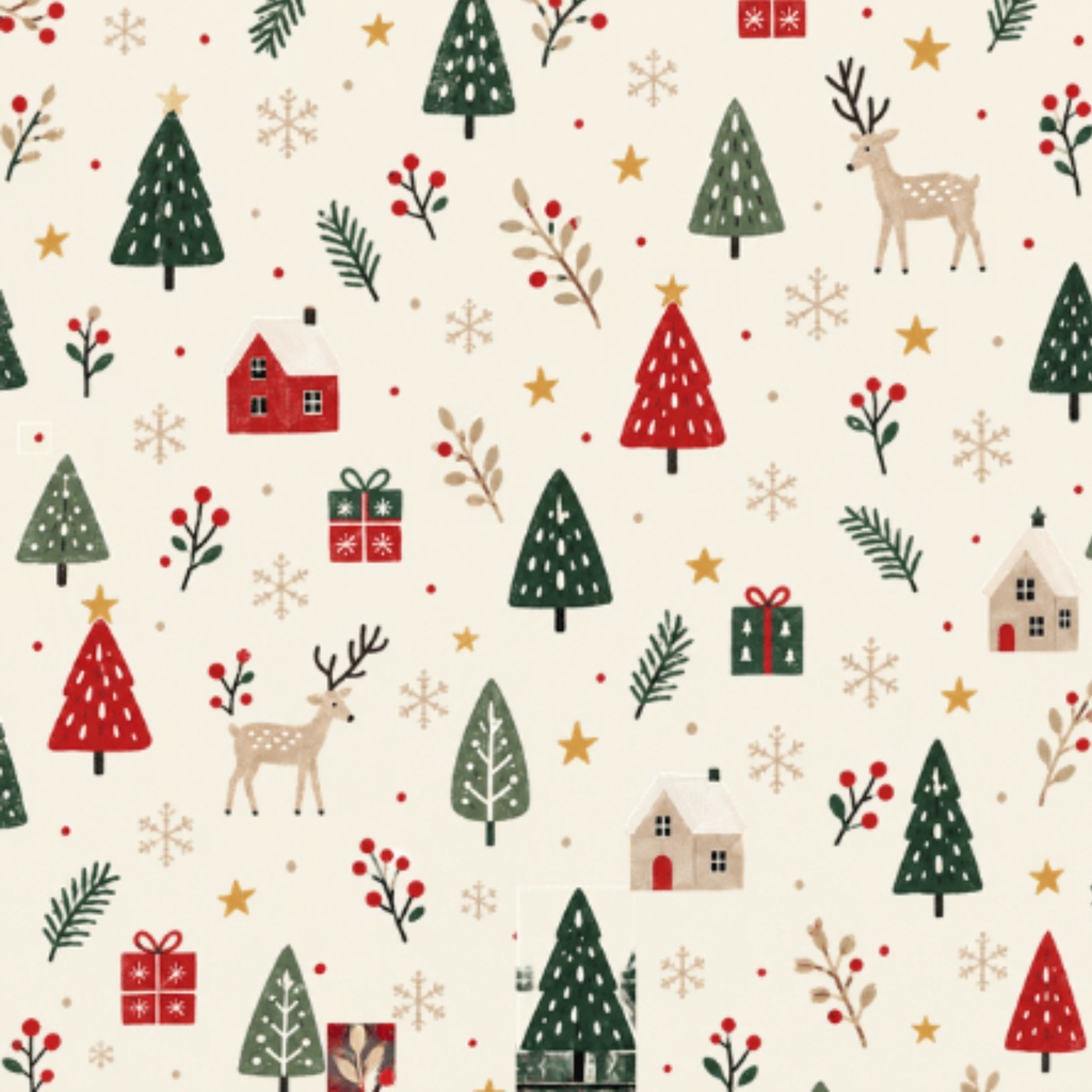 北欧風クリスマス|シームレスデジタルペーパー 6枚セット|Christmas Patterns