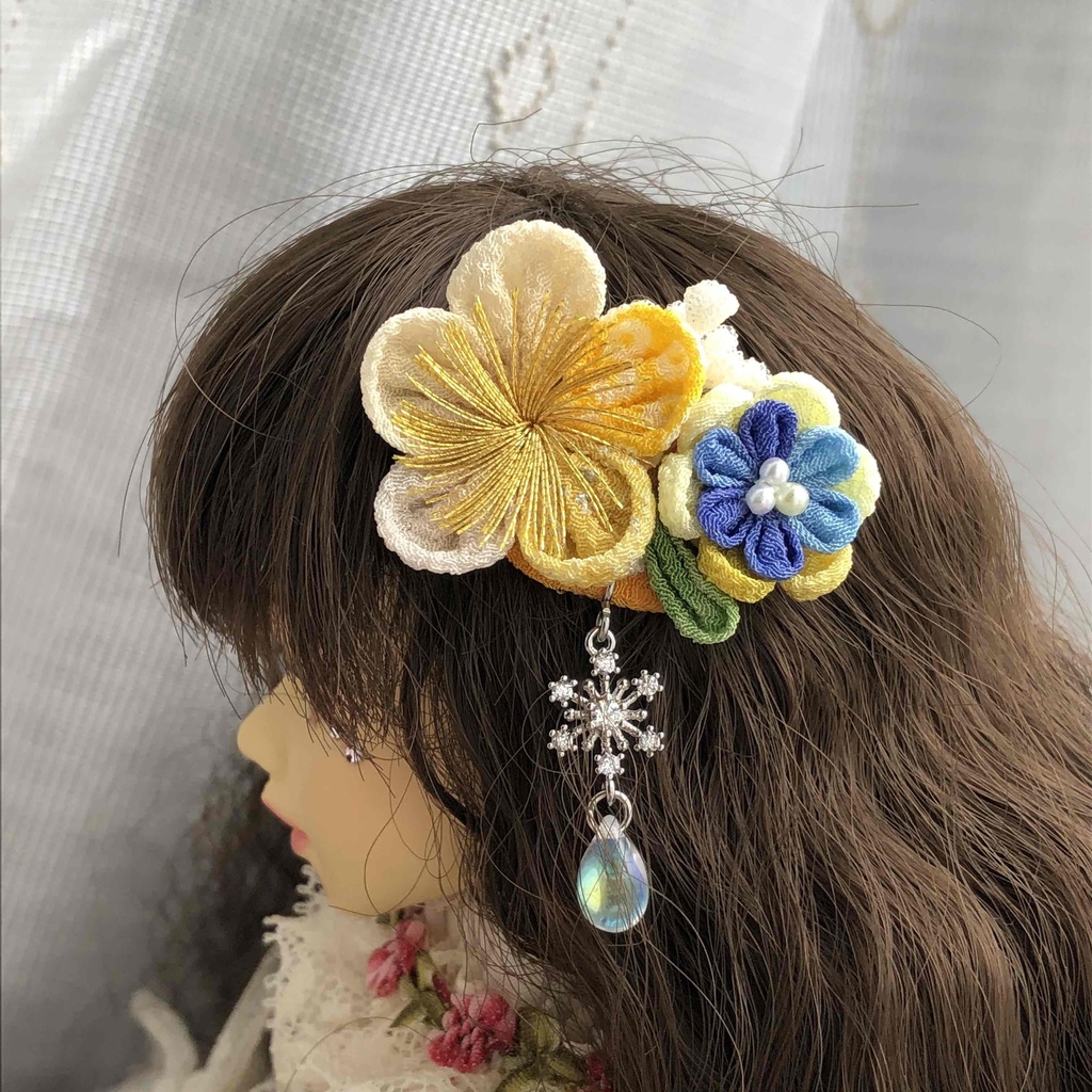 A1369】 レジンヘアゴム ハンドメイド フラワー うさぎ ペンダント 