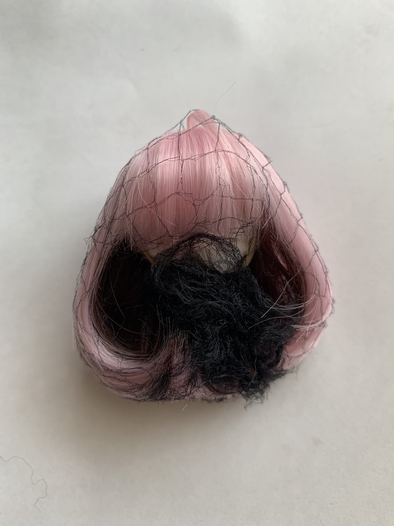 ⑤ 4インチ アホ毛インナーミディ ピンク×ショコラ